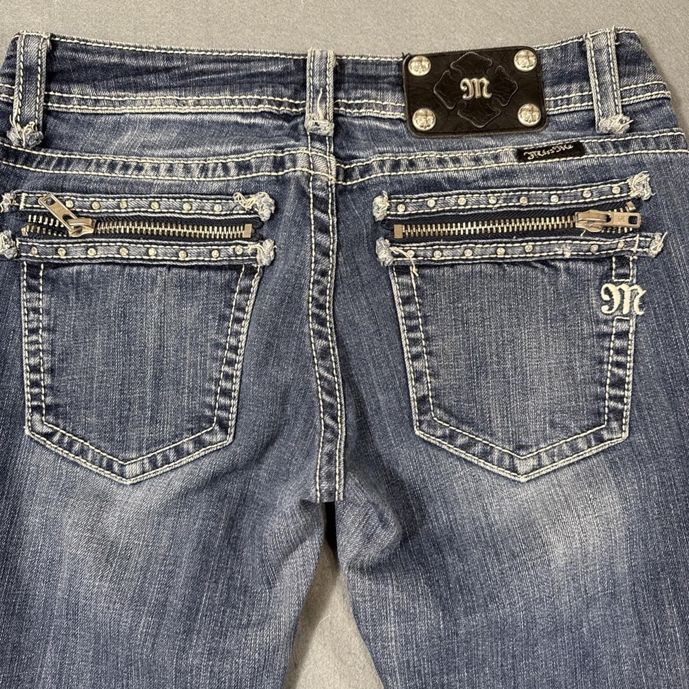 jEANS Miss Me wOMEN 29 lOW -rise ankle skinny stretch bling gRUNGE